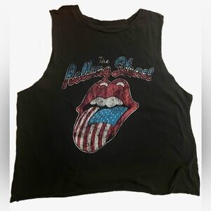The Rolling Stones Muscle Tee Tank Top Distressed Size Large
